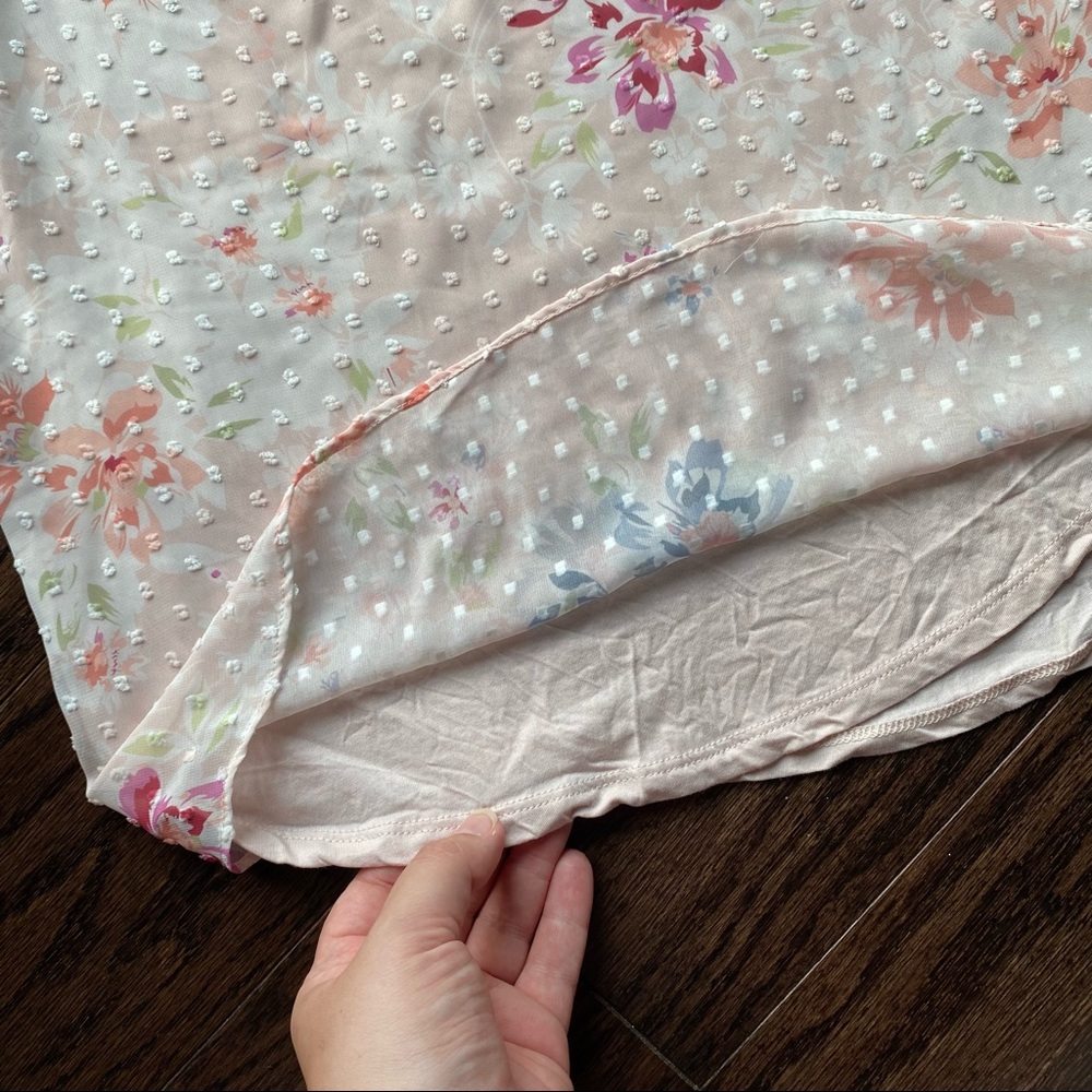 LC Lauren Conrad Pink Floral Ruffle Tank - Picture 6 of 8